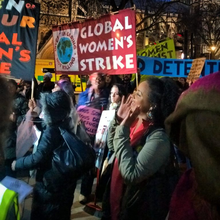 Global Women's Strike at the Stop Trump Rally